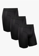 DANISH ENDURANCE Boxer Shorts for Men Anti Chafing Longer Legs Black 3 Pack XXL