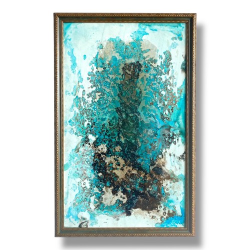 Copper patina abstract wall - patina,