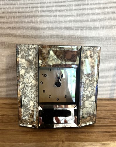 Mirrored glass mantel clock - mirrored,