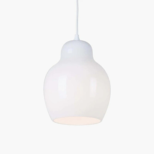 White gloss dome pendant - white,