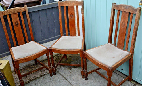 Vintage oak chairs 1930s - oak,