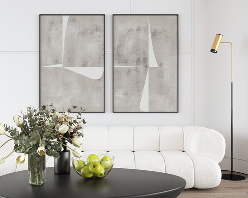 Neutral abstract art set - abstract,