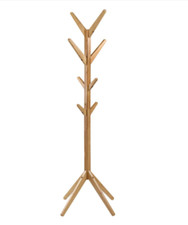 GRANDMA SHARK Coat Stand, Clothes Rack, Bamboo Coat Rack With 8 Hooks, Clothing