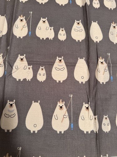 Polar bear cotton fabric - bear,