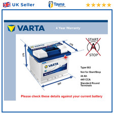 Car Battery B18 Varta 063 440A