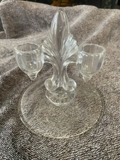 Vintage clear glass candelabra - clear,