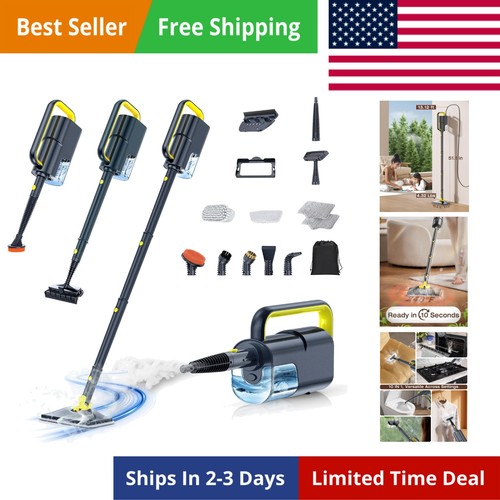 Steam mop with - 10-in-1,