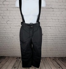 Quechua Decathlon Black Insulated Belted Snow Bib Pants Youth Size 180cm (27x31)