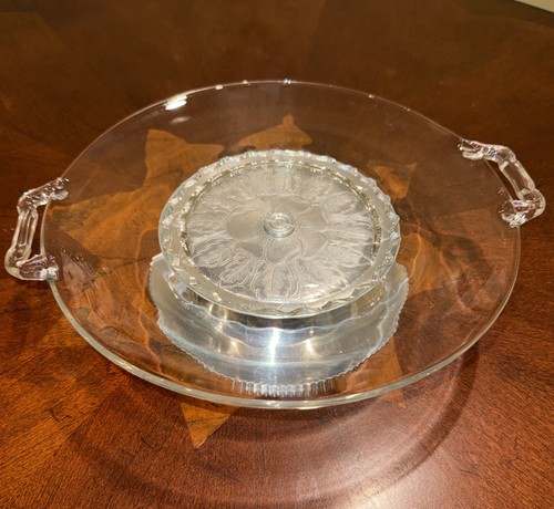 Vintage mcm glass - lazy, susan