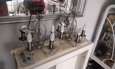 5 Bulb Crystal Chandeliers Set Of 2