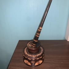 Arts and Craft Treen Wooden Pen And Stand