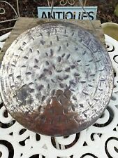 Large Antique Solid Hammered Brass Gong 12" Circa 1900