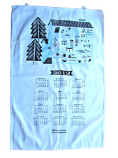 Cotton Tea Towel Made by Official Etsy Shop with 2012 Calendar - House Print