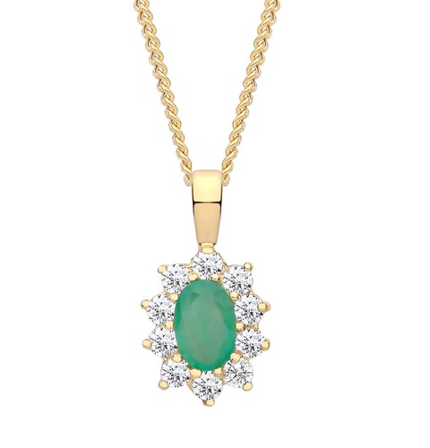 9ct gold natural emerald - gold,