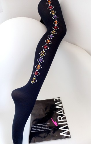 Mirame black panty tights - black,