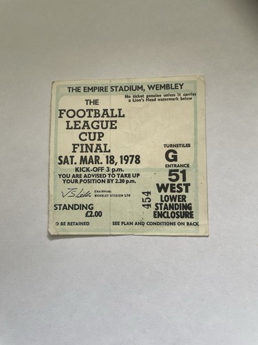 League cup final ticket - league,