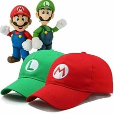 Pack of 2 Super Mario Bros Adjustable Baseball Caps Mario Luigi Cosplay Hat Gift