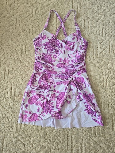 Women white purple paisley - white,