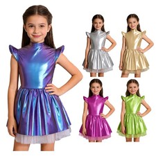 UK Girls Alien Costume Shiny