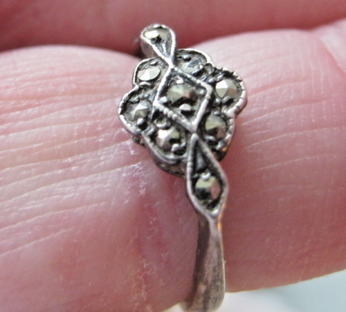 Antique marcasite solid - antique, silver