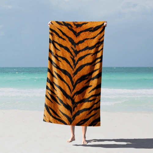 Tiger print bath beach towel - print,