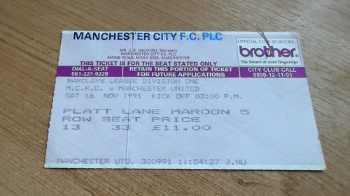 Ticket 1991 man city v - city,