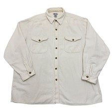 Vintage Cherokee Corduroy Shirt Beige Mens XL 100% Cotton Long Sleeve Button Up