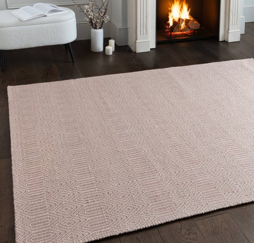 Sloan rug pink wool modern - rug,