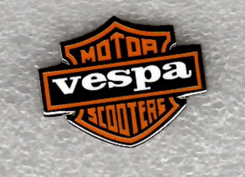 Vespa pin badge orange and - pin,
