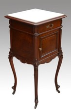 Mahogany marble top bedside