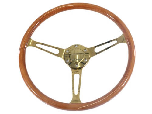 38in walnut look wood - wood, steering