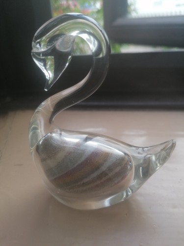 Vintage alum bay glass swan - alum,