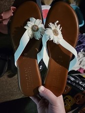 White Flip Flop Like Sandals