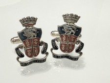 Pair of cufflinks decorated with the coat of arms Carabienieri Gilded Silver