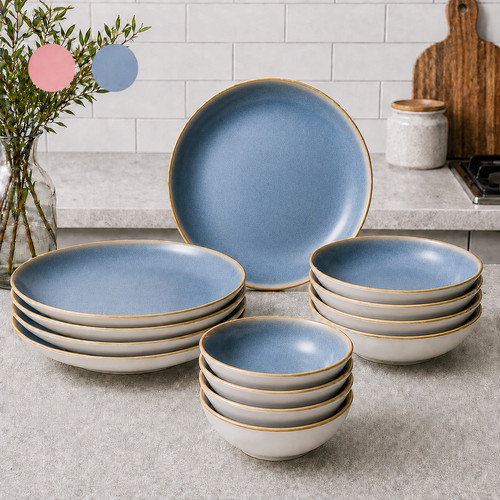 Piece porcelain dinner set - 12,