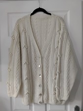 Hand Knitted Aran Cardigan Size 48"