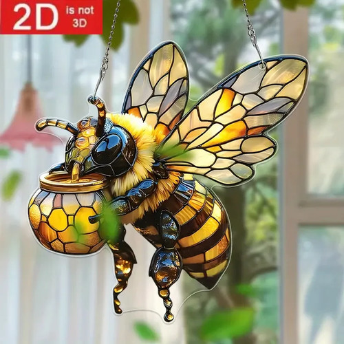 Flying honey bee with - with,