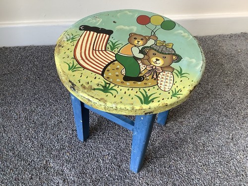 Vintage painted childs stool
