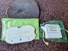 Henselock Henselite Bowls Measure White & Scorecheck Vintage Antique & Matt