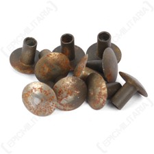 US M1 Helmet Semi-Tubular Steel Rivets - Set of 10 - WW2 Repro Metal Pins Army