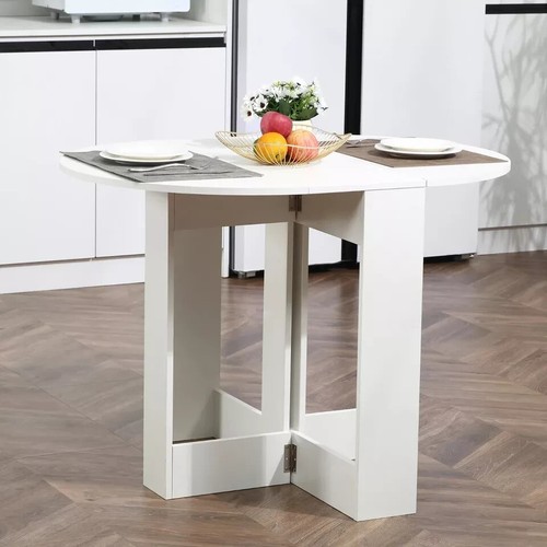White folding dining table - white,
