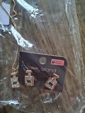 Brand New Gold Tone Necklace Set With Earrings  From River Island FREE UK P&P 