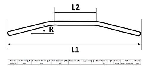 Handlebar black vincent - handlebar,