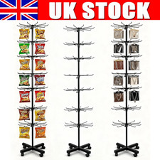 7 Tier Retail Rotating Display Stand Adjustable Hat Cap Hanger Rack Movable UK