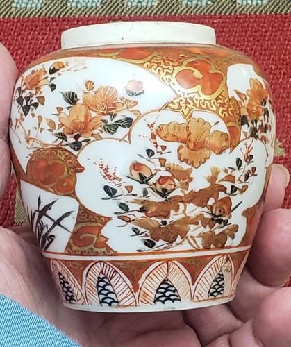 Kutani tea caddy - kutani,