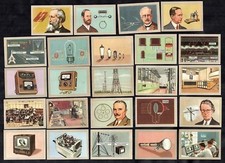 TV & Radio History Card Set 1958 Jacques Marconi Broadcasting Media Vintage Bair