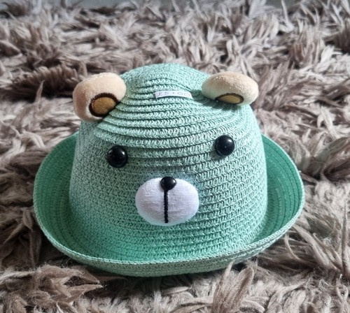 Green teddy bear hat - green,