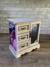 WOODEN WARDROBE STYLE JEWELLERY BOX - SMALL CABINET - UPCYCLED 