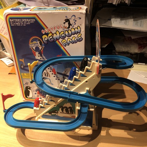 Playful penguin race vintage - playful,