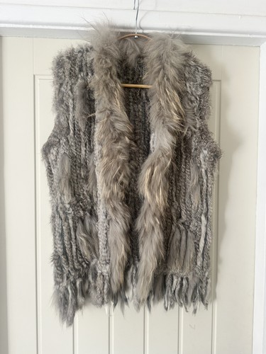 Womens waistcoat grey rabbit - waistcoat,